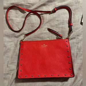 Kate Spade Picnic Red leather studded crossbody